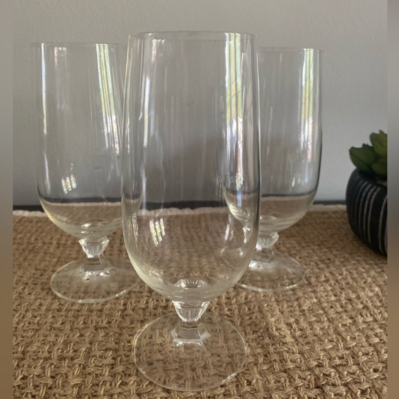 3 SET VINTAGE GERMAN TALL FORTE SHORT STEM CRYSTAL GLASSES - Picture 1 of 11